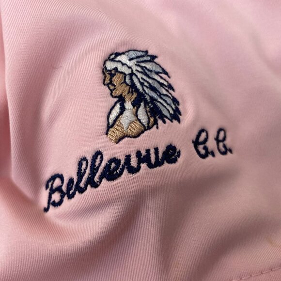 FootJoy Mens Polo Shirt Medium Pink Emblems & Logos Short Sleeve Casual Classic - Picture 4 of 8